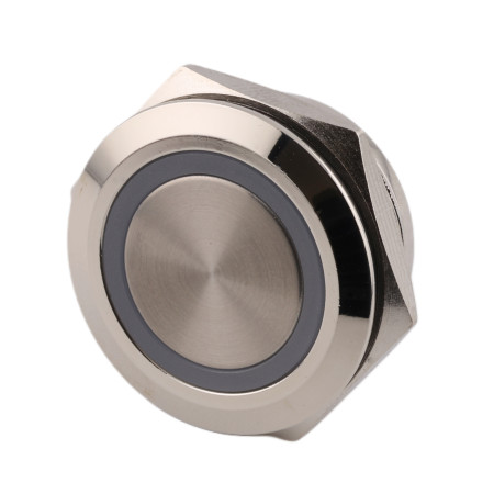 Comutator metalic LED RGB, diametru 25mm, IP65, fără blocare