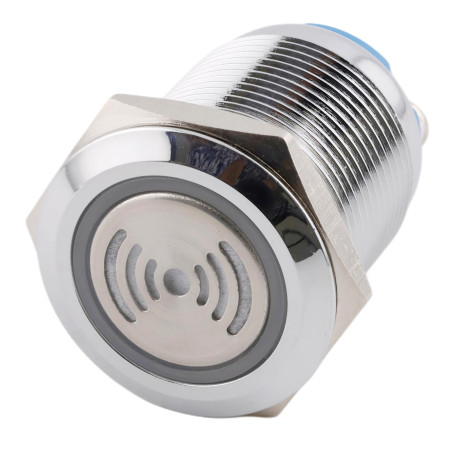 Avertisseur sonore en acier inoxydable, diamètre 19 mm, IP66