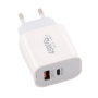 Chargeur rapide SOC45W-A+C 45W USB-A+C blanc compact