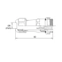 Conector cablu impermeabil SP16, IP68, 2–9 pini, contacte aurite