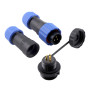 SP16 IP68 waterproof cable connector, 2-9 pin, gold contacts