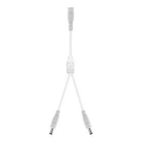 DC razdelilni kabel 5,5x2,1 mm, ženski na moški, bel