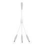 DC 5,5x2,1 mm splitterkabel, hun-til-han, hvid