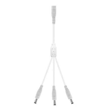 Cable divisor CC 5,5 x 2,1 mm blanco con entradas hembra y salidas macho