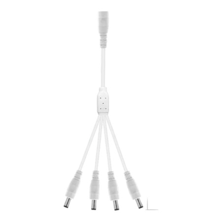 Cablu splitter DC 5.5x2.1mm, 1 mamă, 2-5 ieșiri, alb