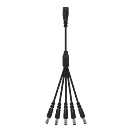 Cable divisor de corriente CC 5,5x2,1 mm hembra a macho negro
