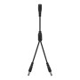 Cable divisor de corriente CC 5,5x2,1 mm hembra a macho negro