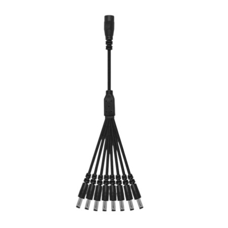 Cable divisor de corriente CC 5,5x2,1 mm hembra a macho negro