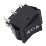 Černý kolébkový přepínač KCD4 ON-OFF-ON s aretací 250V 16A