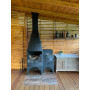 Garden Fireplace with Stone and Smoker – 3in1 Steel and Granite