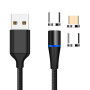 Cable USB magnético 3 en 1 con carga rápida y conectores intercambiables