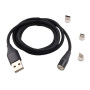 Cable USB magnético 3 en 1 con carga rápida y conectores intercambiables