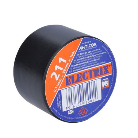 Taśma izolacyjna czarna 0,13x38mm – 10 metrów