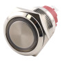 Stříbrný kovový spínač s aretací 15A a otvorem 19mm
