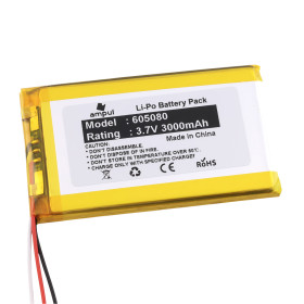 Li-Pol-Akku 3000mAh, 3,7V, Typ 605080, 3 Drähte