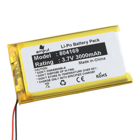 Li-Pol baterie 3000mAh, 3.7V, rozměry 69x41x8mm, typ 804169