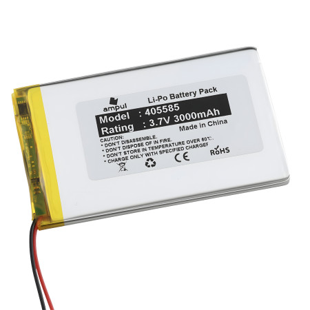 Akumulator litowo-polimerowy 3000mAh, 3,7V, typ 405585