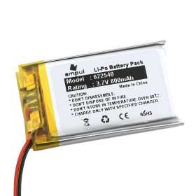 Li-Pol 800mAh 3,7V batteri med JST SH1-3pin stik