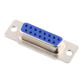 Conector D-SUB DB15 hembra, 15 pines, copa de soldadura