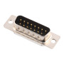 Conector D-SUB DB15 masculin, 15 pini, pentru lipire