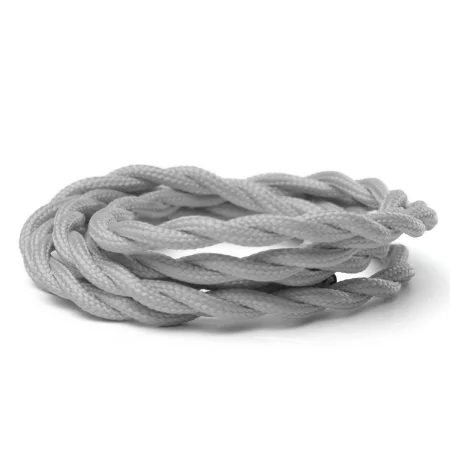 Espiral de cable retro gris 2x0,75mm con cubierta textil