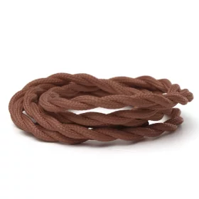 Retro kabelspiral, tråd med textilöverdrag 2x0.75mm, brun