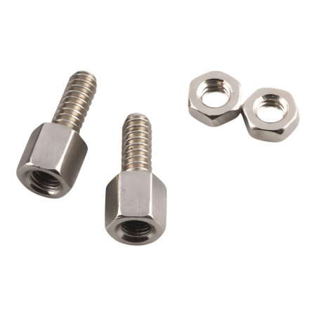 Skruvar och muttrar för D-SUB-kontakter, stål, nickel, 2-pack