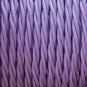 Retro-Kabelspirale, Draht mit Textilummantelung 2x0,75mm, lila