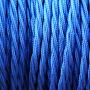 Retro kabelspiral, tråd med tekstilkappe 2x0.75mm, blå, AMPUL.eu