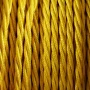 Retro kabelspiral, tråd med textilöverdrag 2x0.75mm, gul