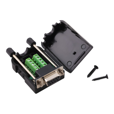 Conector RS232 hembra 9 pines, montaje con tornillos