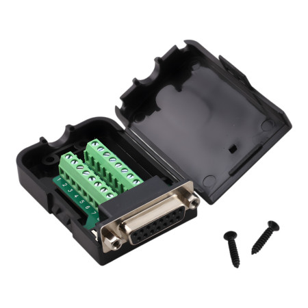 Conector D-SUB DB15 hembra 15 pines con bornes