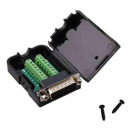 D-SUB DB15 (DE-15) Stecker 15-polig mit Schraubklemmen