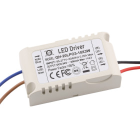 Alimentatore LED 3-10x3W, 9-34V, 600mA, 20W, IP40