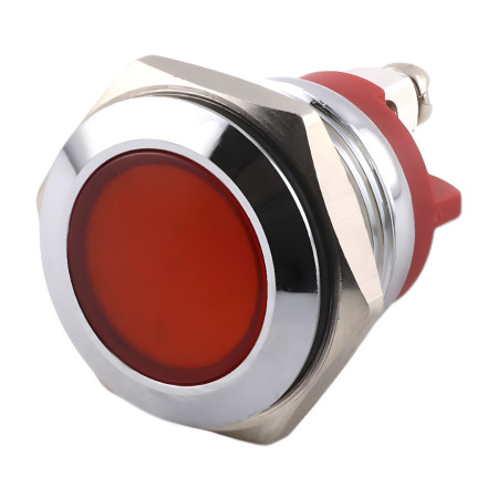 Indicator LED metalic, montare 19mm, argintiu, 5 culori