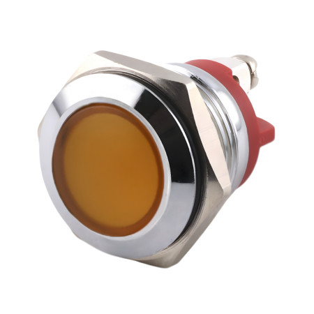 LED-indikatorlampa 16 mm, metall, olika färger, IP65 – HYD-L-16