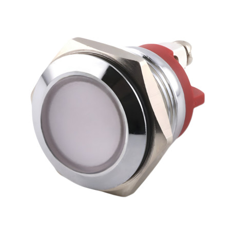 LED jelzőfény fém csavarral 16mm, ezüst, több színben