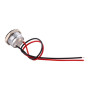 Indicator LED metalic 16 mm, argintiu, cu fire, IP65