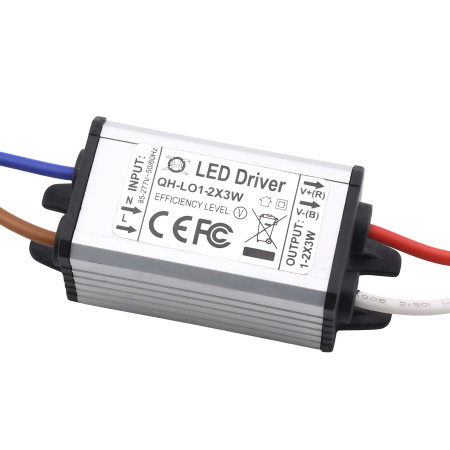 Tápegység 1-2×3W LED-hez, 2-7V, 600mA, IP67