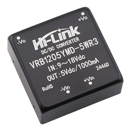 VRB1205YMD-5WR3 DC-DC 9–18V → 5V 1A, 5W, izolált