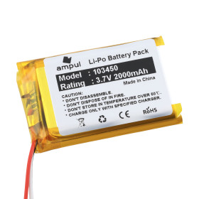 Li-Polymer-Akku 2000 mAh, 3,7 V, JST 1,25 – 2-polig