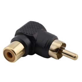 RCA-Audioadapter 90° rechtwinklig Stecker auf Buchse vergoldet