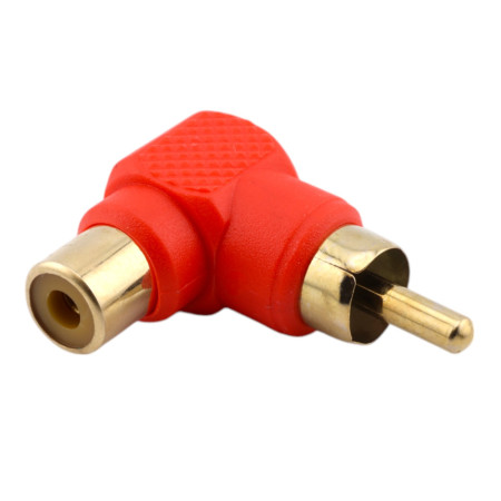 RCA audio adaptér 90°, pravý úhel, samec na samici