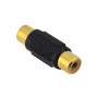 Gold-plated RCA female-female audio coupler, black or red