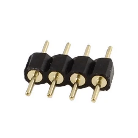 Koppler für LED-Streifen schwarz, 4-polig - Stecker/Buchse