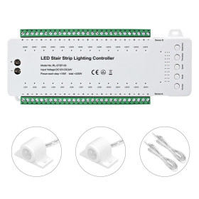 LED-Treppensteuerung RL-STEP-03 mit PIR-Sensoren für 28 Stufen