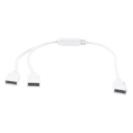 Separator de cablu alb 2x ieșire pentru benzi LED RGB