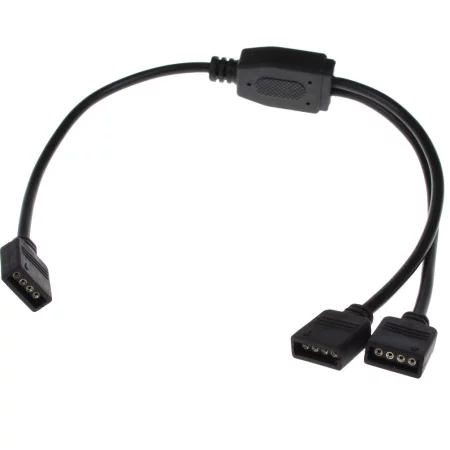 Kabelverteiler 4-Pin für RGB-LED-Streifen, 2x Ausgang, schwarz