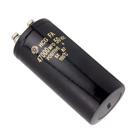 Condensatore elettrolitico 50V 47000µF, terminali a vite