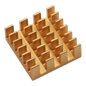 Aluminum heatsink 14x14x6 mm in black, gold and silver variants